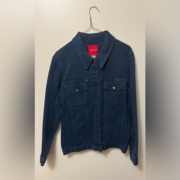 Gloria Vanderbilt Navy Jean Jacket Size L. - Picture 1 of 3